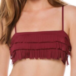 NWT Becca by Rebecca Virtue Fringe Bandeau Bikini Top - Size Small